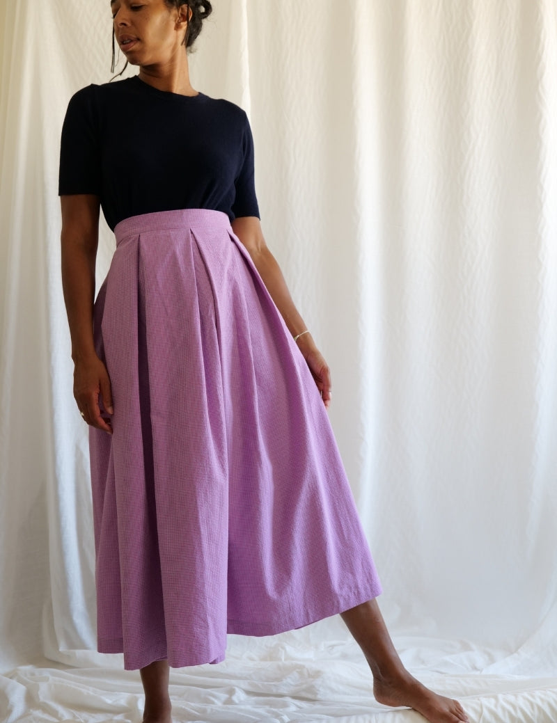Jupe incroyable - Le petit Vichy presque Violet