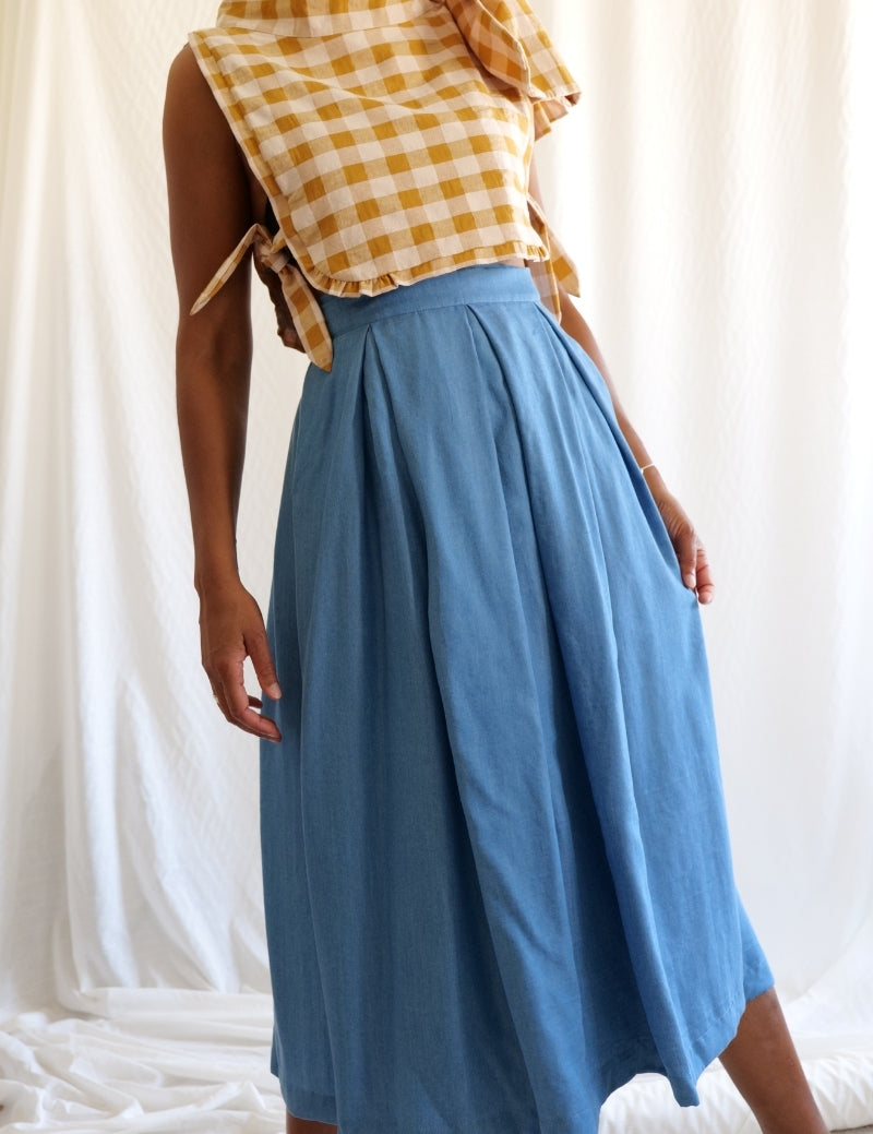Falda increíble - El azul claro Chambray