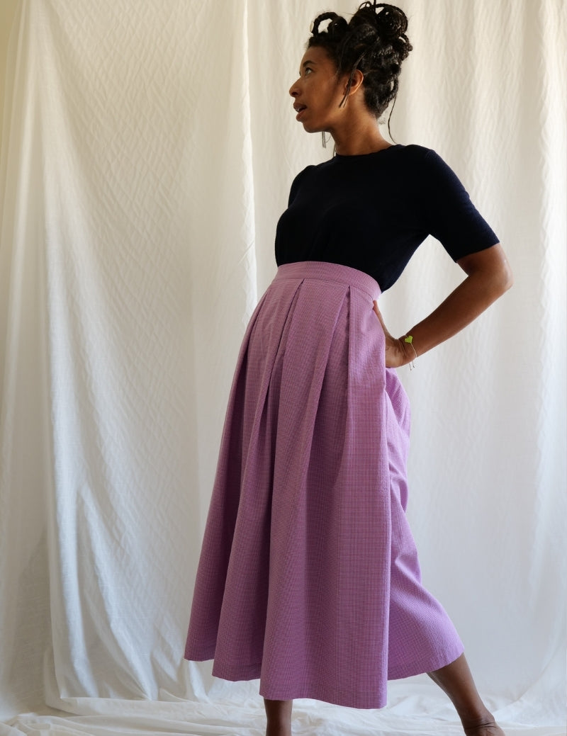 Jupe incroyable - Le petit Vichy presque Violet