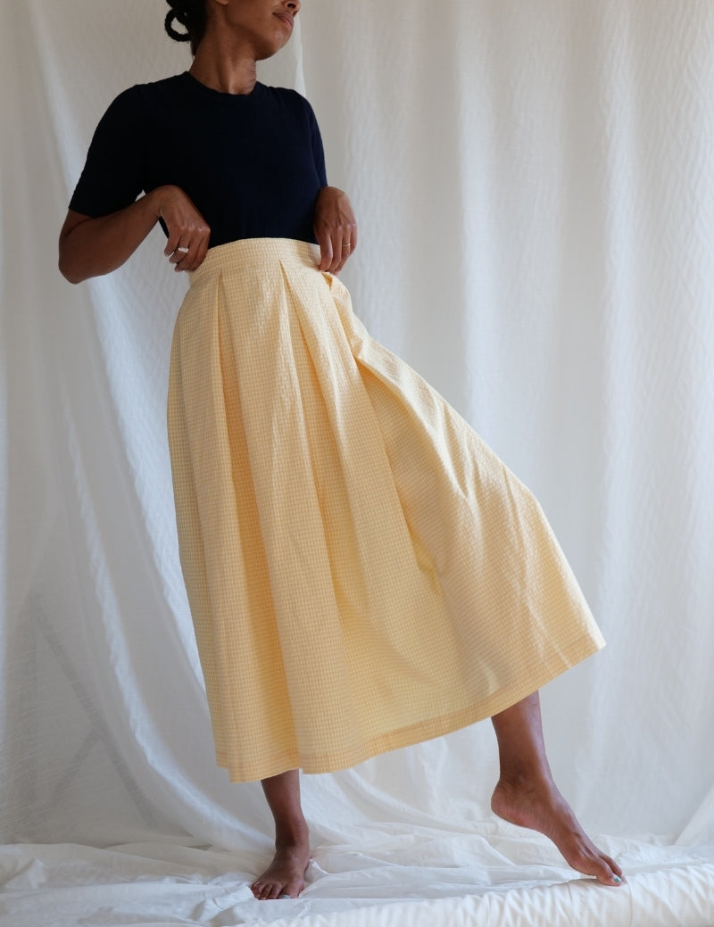 Jupe incroyable- Le petit Vichy Jaune beurre