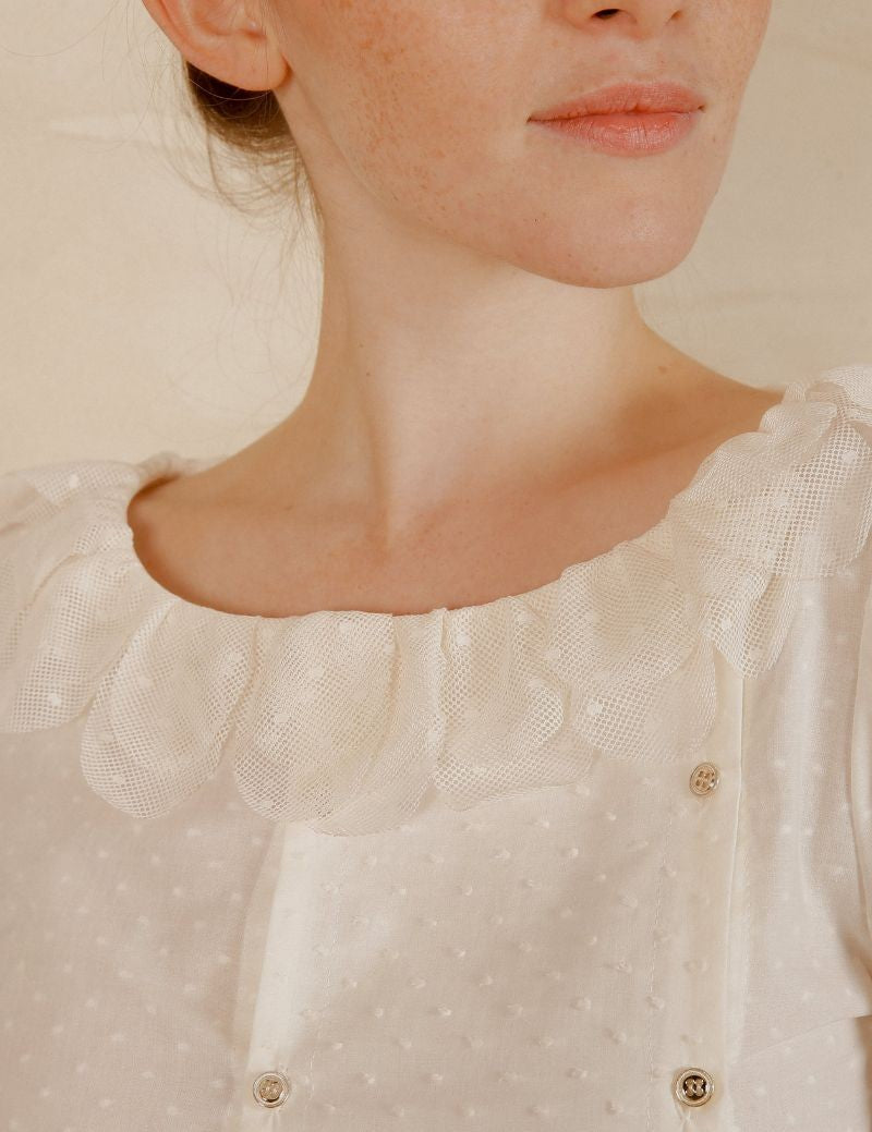 Blouse Romeo plumetis crème