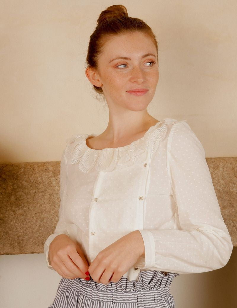 Blouse Romeo plumetis crème