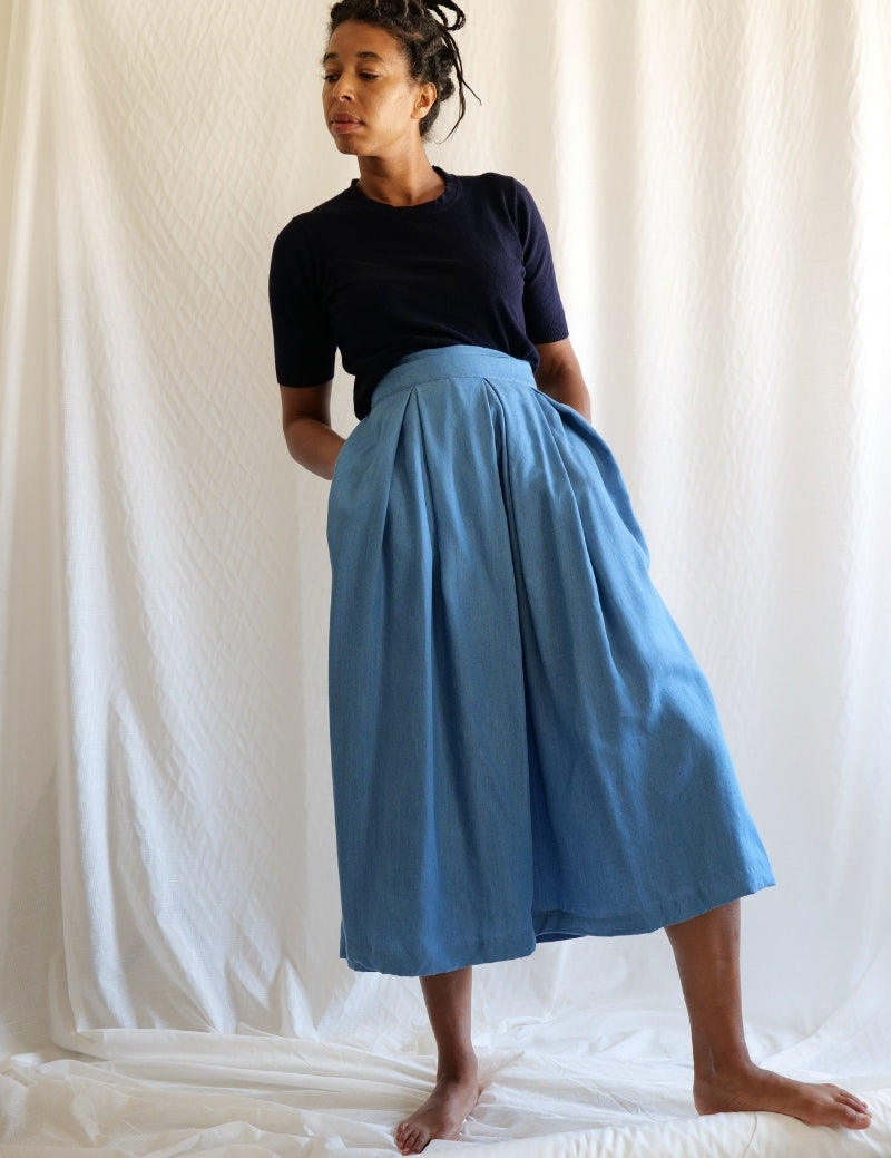 Falda increíble - El azul claro Chambray