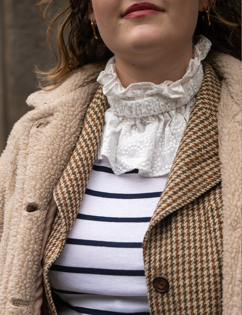 Col Fraise broderie anglaise, ronds