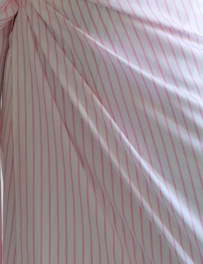 Jupe pagne - Les Rayures Roses satin