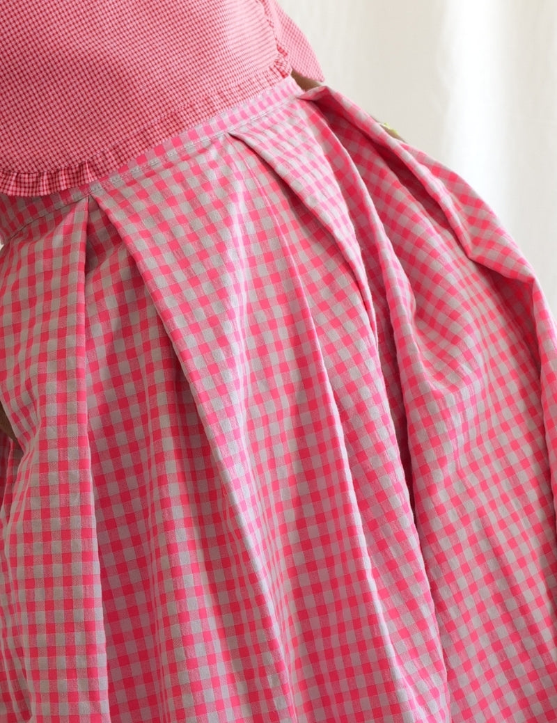 Jupe incroyable- Le Vichy Rose Flash