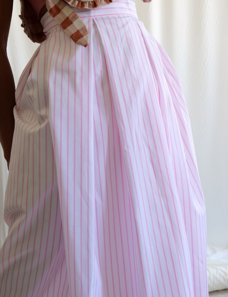 Jupe incroyable - Les Rayures Roses satin