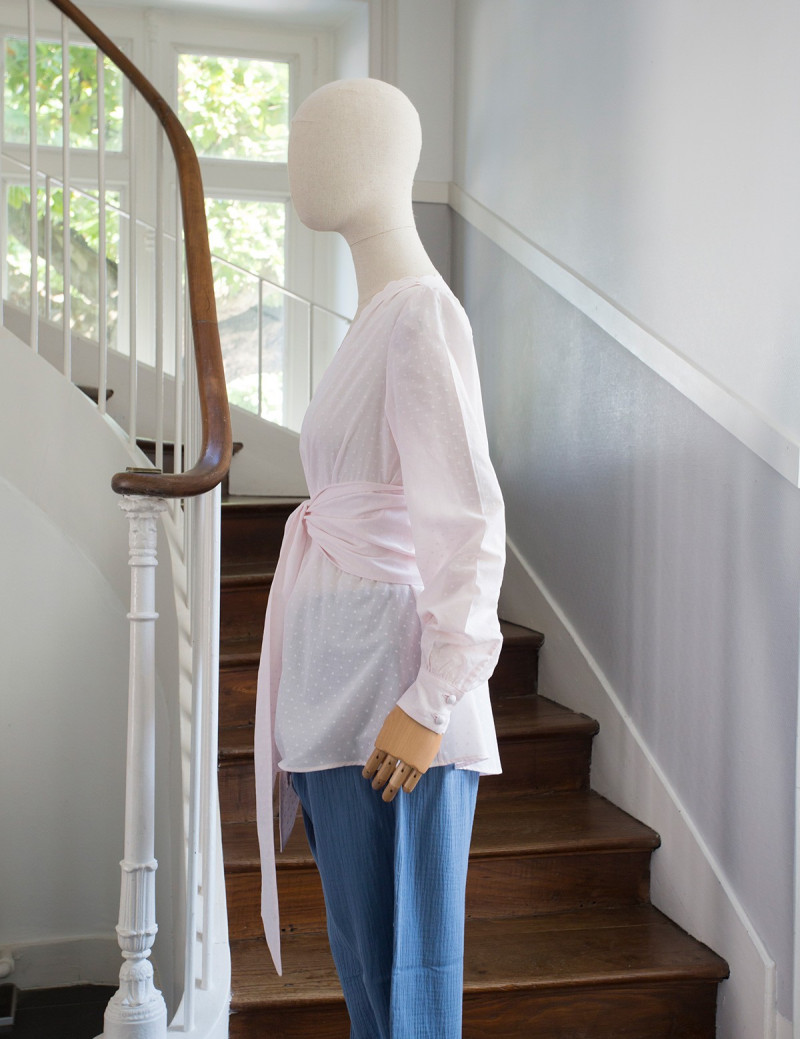 Chemise Paco plumetis rose