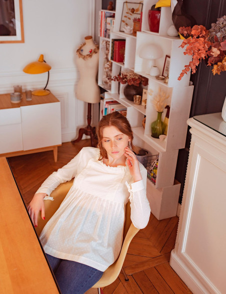 Blouse Pierre plumetis crème