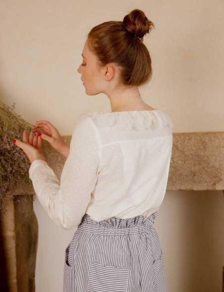 Blouse Romeo plumetis crème