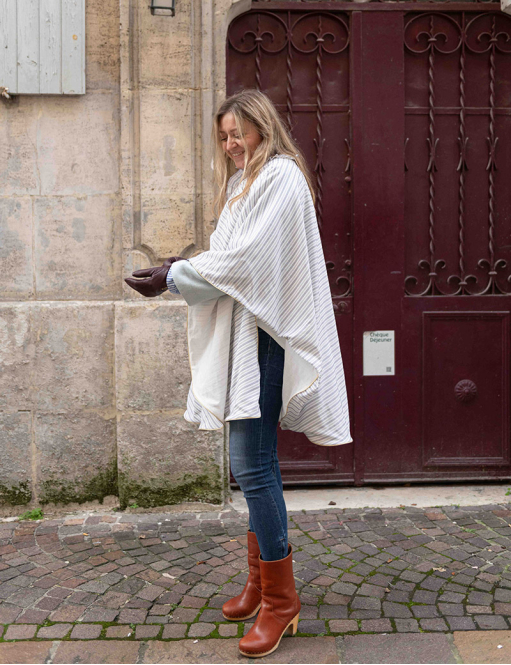 Kimono rayures bleu/jaune