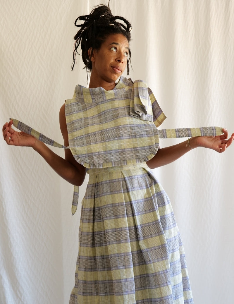 Le Plastron - Les Carreaux Ecossais Bleus et Verts