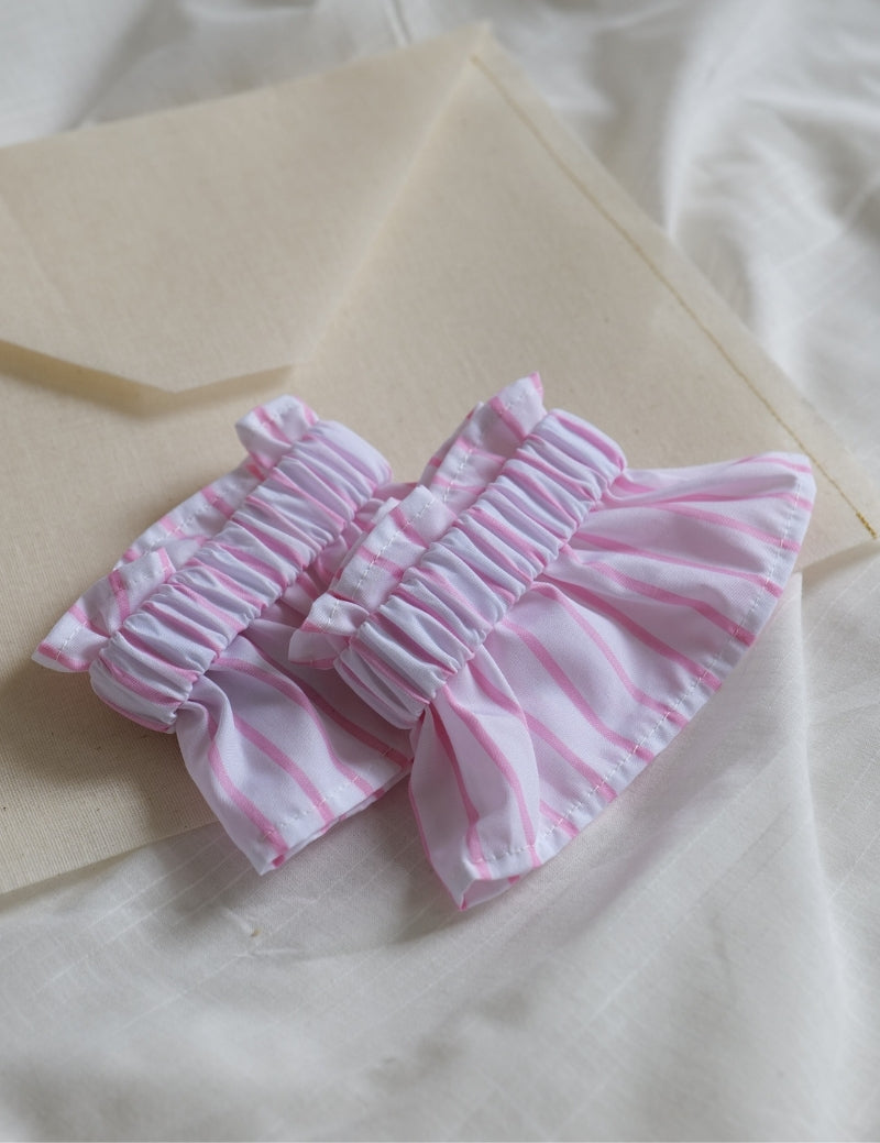 Les Manchettes - Le Rayures Roses coton