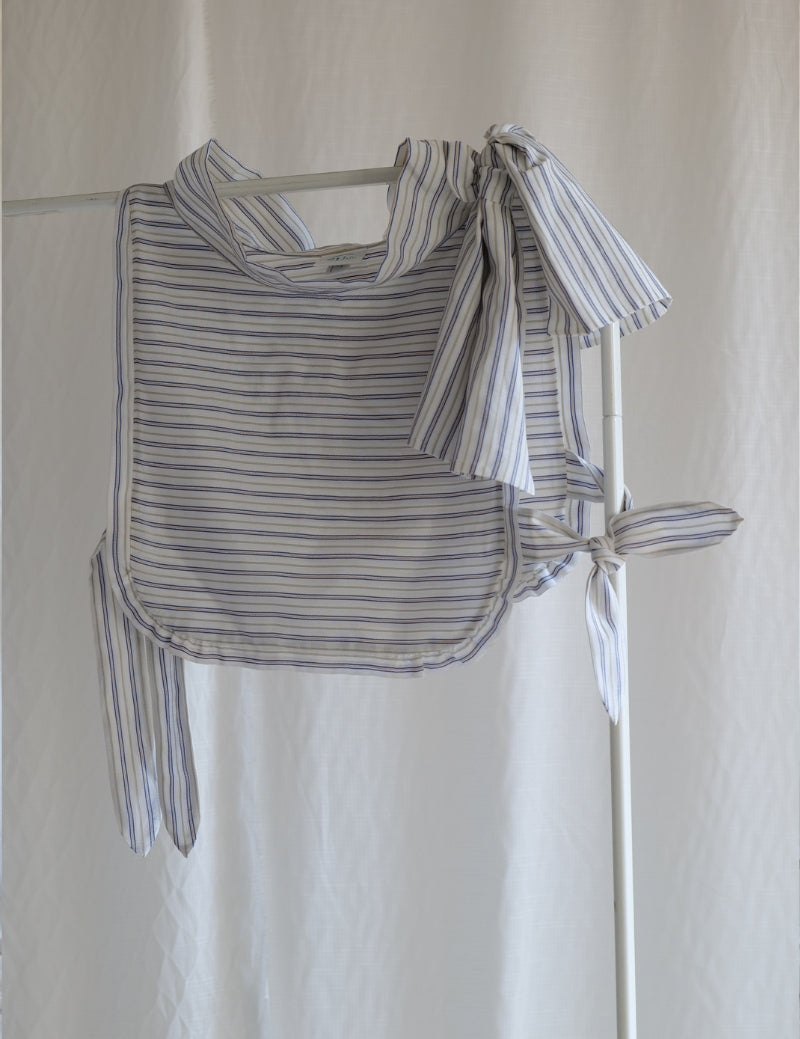 Le Plastron - Les Rayures Marine et Jaunes satin