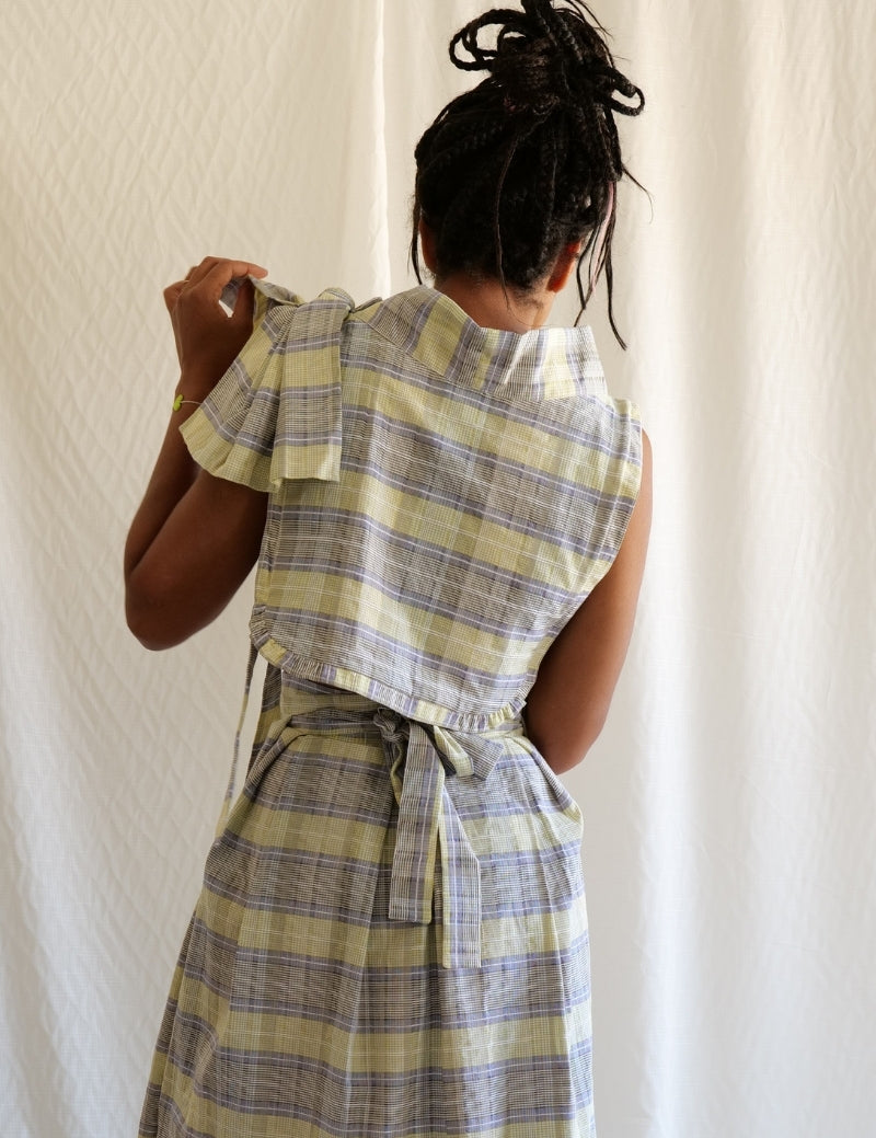 Le Plastron - Les Carreaux Ecossais Bleus et Verts