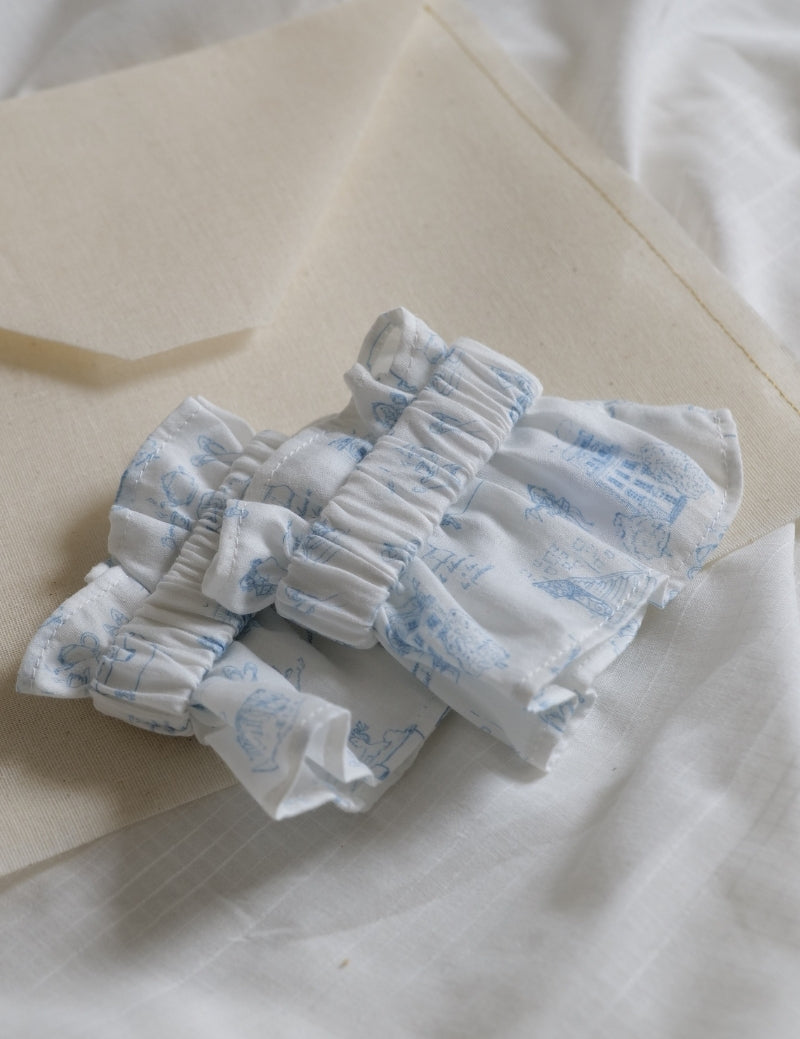 Les Manchettes - Notre Toile de Jouy bleu