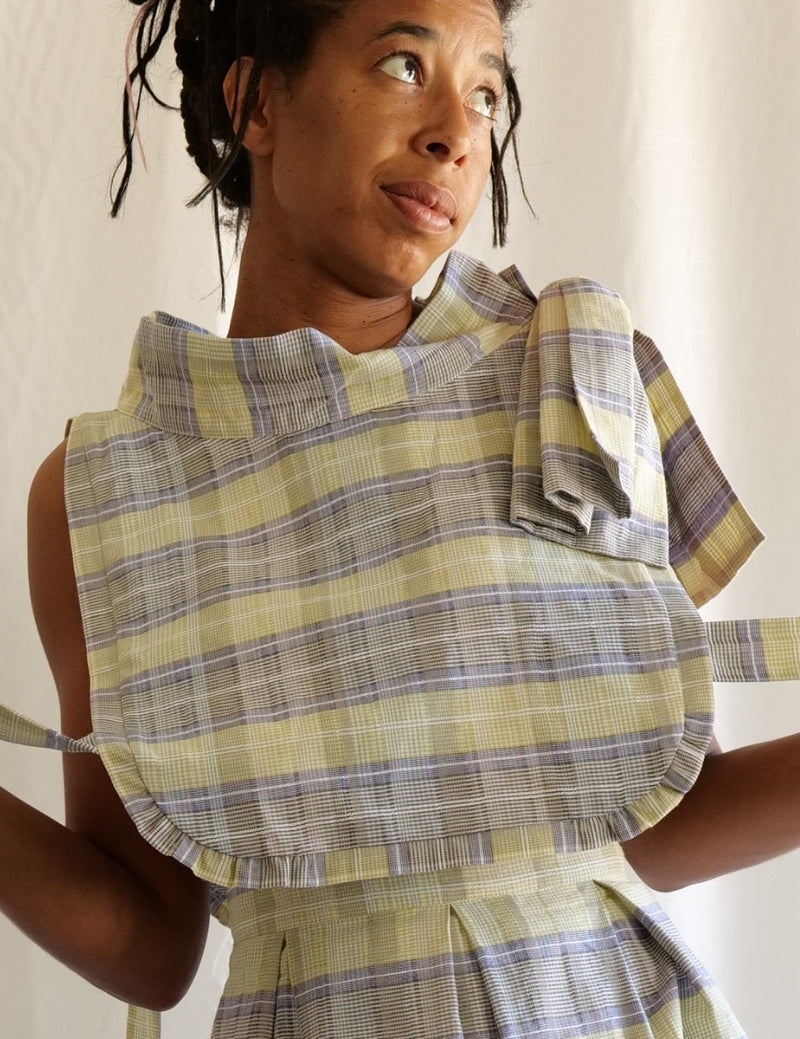 Le Plastron - Les Carreaux Ecossais Bleus et Verts