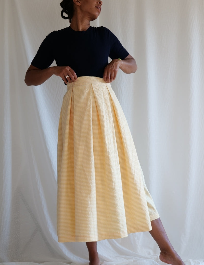 Jupe incroyable- Le petit Vichy Jaune beurre