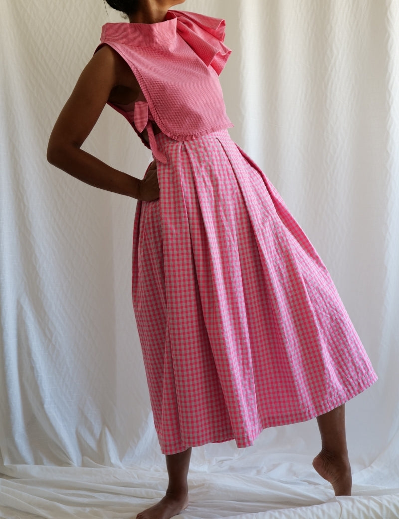Jupe incroyable- Le Vichy Rose Flash