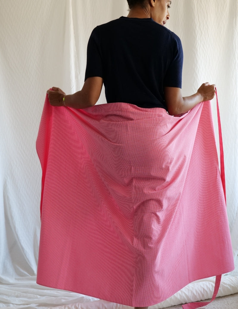 Jupe pagne rose vichy