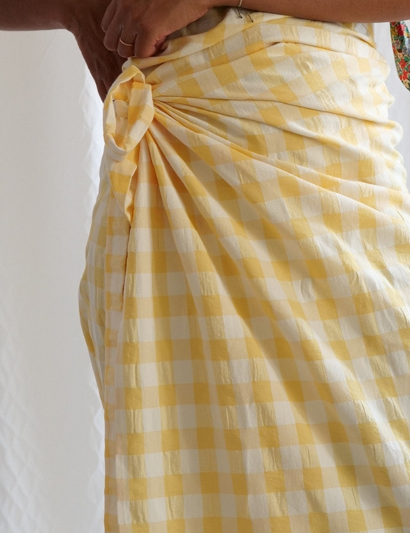Falda de taparrabos - La grande Vichy Amarillo Mantequilla