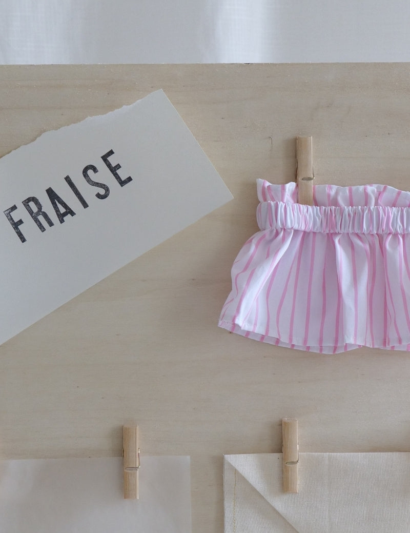 La Fraise - Les Rayures Rose coton