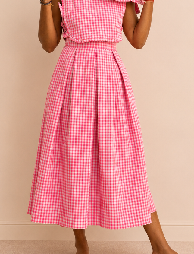 Jupe incroyable - Le Vichy Rose Flash